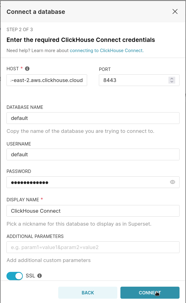 Add ClickHouse as a Superset data source